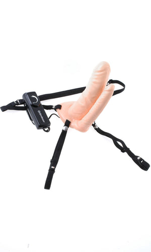 Fetish Fantasy Series 6 Inch Double Penetrator Vibrating Hollow Strap-On Strap-Ons & Harnesses - Double Penetrator Strap-Ons Pipedream Products 