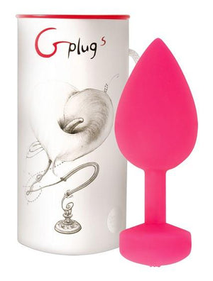 Fun Toys Gplug USB Rechargeable Neon Rose - Small or Large Anal - Anal Vibrators Fun Toys Small 