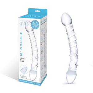 Glas 10" Double Trouble Glass Dildo buy at LoveisLove U4Ria Singapore