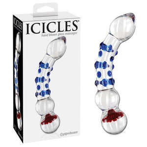 Icicles No. 18 Hand Blown Glass Double Ended Flower Massager Dildos - Glass/Ceramic/Metal ICICLES