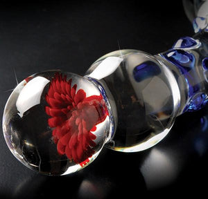 Icicles No. 18 Hand Blown Glass Double Ended Flower Massager Dildos - Glass/Ceramic/Metal ICICLES 