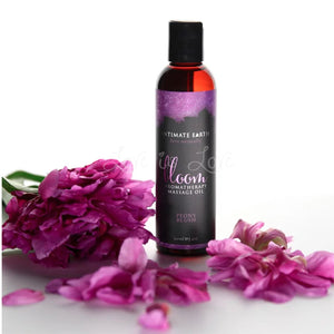 Intimate Earth Massage Oil Honey Almond or Bloom Peony Blush 120 ML 4 FL OZ For Us - Sexy Massage Intimate Earth Bloom Peony Blush
