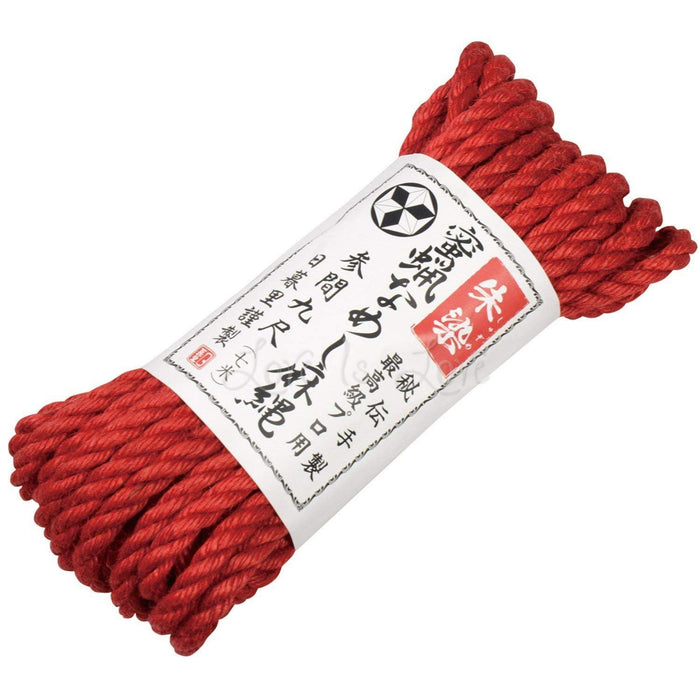 Japanese Highest Grade Professional Beeswax Dyed Hemp Bondage Ropes 7m Red