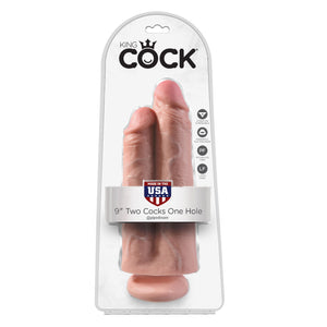 King Cock 9 Inch Two Cocks One Hole Flesh Dildos - King Cock Dildos King Cock 
