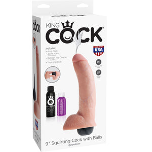 King Cock Squirting Cock With Balls Flesh (Available in 8", 9" and 10") Dildos - Inflatable & Ejaculating King Cock 9 Inch