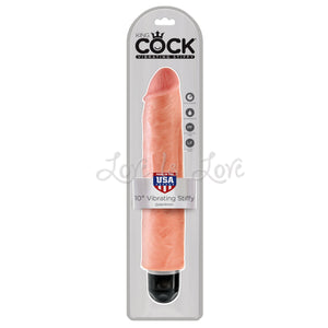 King Cock Vibrating Stiffy 10 Inch Flesh Vibrators - King Cock Vibrators King Cock