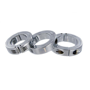 Locking Hinged Cock Ring Chrome Plated Brass Small or Medium or Large (Good Reviews) Bondage - Cock & Ball Torture Kink