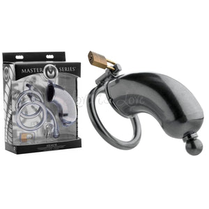 Masters Series Armor Chastity Cage With Removable Urethral Insert For Him - Chastity Devices Master Series