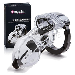 Mystim E-stim Cock Cage Pubic Enemy No 2 With Urethral Sound ElectroSex Gear - Mystim Mystim
