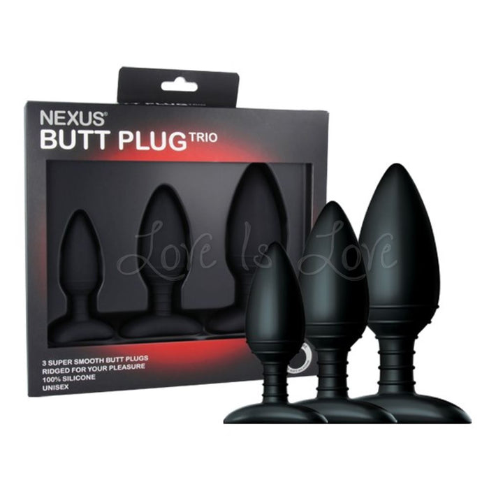 Nexus Butt Plug Trio 3 Silicone Plugs Unisex Set