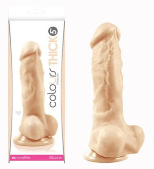NS Novelties Colours Pleasures Silicone Thick 5 Inch Dildo White (Newly Replenished on Feb 19) Dildo - Realistic Dildos NS novelties 