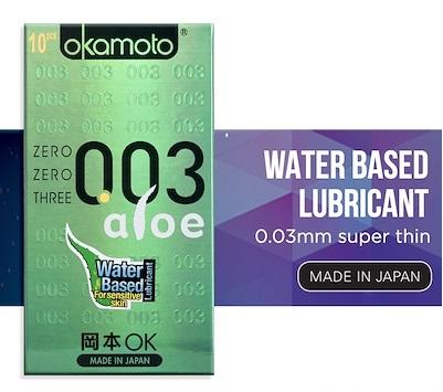 Okamoto 0.03 Aloe Water-Based Lubricant Condom 4s or 10s (For Sensitiv Love is Love Okamoto 0.03 Aloe Water-Based Lubricant Condom 4s or 10s (For Sensitiv Love is Love