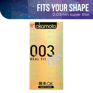 Okamoto 003 Real Fit Pack of 10s Enhancers & Essentials - Condoms Okamoto