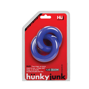 Oxballs Hunkyjunk DUO Linked Cock and Ball Rings Cobalt Cock Rings - Oxballs C&B Toys Oxballs 