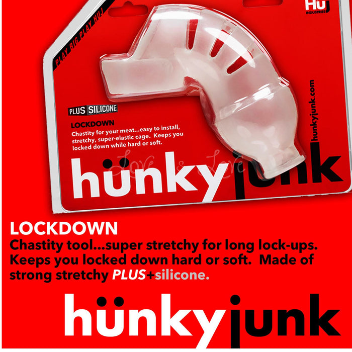 Oxballs Hunkyjunk LOCKDOWN Chastity Cock Cage Ice (Authorized Dealer)