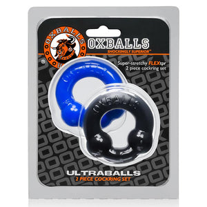 Oxballs Ultraballs 2-Piece Cock Ring Set OX-1417 (Newly Replenished) Cock Rings - Oxballs C&B Toys Oxballs Black and Police Blue