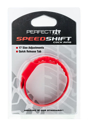 Perfect Fit Speed Shift 17 Size Adjustments Red Black Cock Rings - Adjustable Cock Rings Prefect Fit 