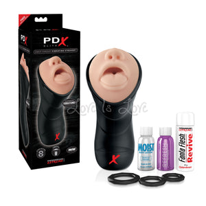 Pipedream PDX Elite Deep Throat Vibrating Stroker Male Masturbators - Blowjob Toys Pipedream Products