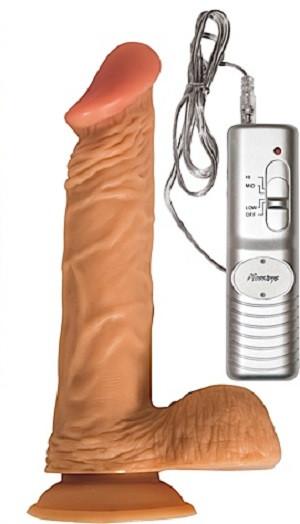 Real Skin All American Whopper Vibrating 8 Inch Dildo With Balls Vibrators - Realistic Vibrators Nasstoys 