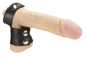 RIM 7414 Luxury Rimba Leather Penis Band with Ball Stretcher For Him - Cock Rings Rimba