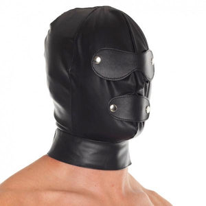 Rimba Leather Executioner Hood With Detachable Blinders And Mouth Piece RIM 7577 Bondage - Hoods & Muzzles Rimba