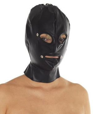 Rimba Leather Executioner Hood With Detachable Blinders And Mouth Piece RIM 7577 Bondage - Hoods & Muzzles Rimba 
