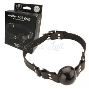 Spartacus Ball Gag Oiltan Leather With Buckle Closure 1.5 Inch Black Bondage - Spartacus Bondage Gear Spartacus