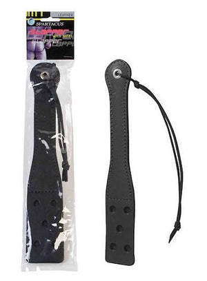 Spartacus Leather High Quality Leather Slapper With Holes Bondage - Spartacus Bondage Gear Spartacus 12 Inch