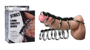 STRICT 5 Ring Chastity Device For Him - Chastity Devices STRICT
