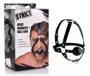 STRICT Head Harness with Ball Gag Bondage - Ball & Bit Gags STRICT 