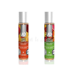 System JO H2O Flavored Lubricant Peachy Lips or Tropical Passion 30 ML 1 FL OZ Lubes & Toy Cleaners - Flavoured Lubes System JO 