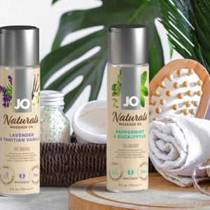 System Jo Naturals Massage Oil Lavender or Peppermint 120 ml / 4 fl oz (Exp 10/24) Buy in Singapore LoveisLove U4Ria