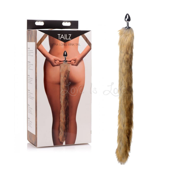 Tailz Extra Long Mink Tail With Metal Anal Plug