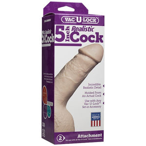 Vac-U-Lock Realistic Cock 5 Inch Vac-U-Lock System Vac-U-Lock