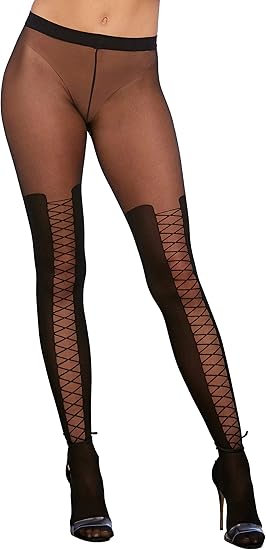 Dreamgirl 0220 Sheer Pantyhose Knitted Lace-Up Boot Detail
