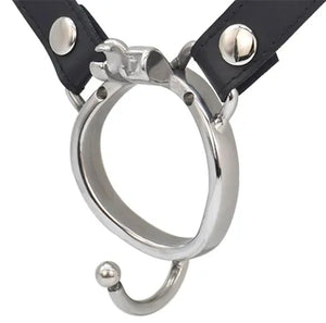 Stainless Steel Hemisphere Pee Hole Chastity Cage with Belt and Hook Ring 45 mm #168 Buy in Singapore LoveisLove U4Ria 