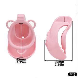 Realistic Nude Vagina Male Chastity Cage with 4 Rings, Pink Jewelled Silver Metal Plug and Belt For Him - Chastity Devices Buy Sex Toys in Singapore LoveisLove U4Ria