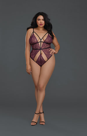 Dreamgirl 11511X Plus Size Teddy Sparkling Grape