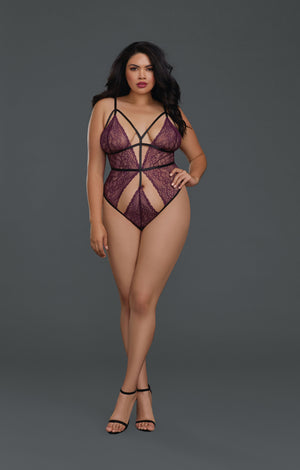 Dreamgirl 11511X Plus Size Teddy Sparkling Grape