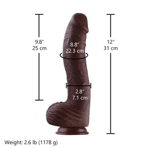 Hismith 12" Monster Dildo with 9.8" Insertable Length for Kliclok System Dildo - Realistic Dildos Buy Sex Toys in Singapore LoveisLove U4Ria