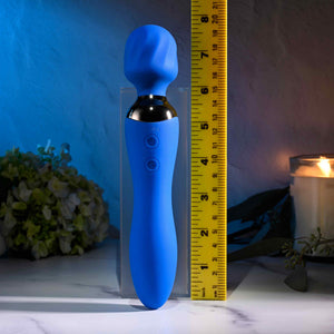 Selopa Blue Belle Silicone Dual-Ended Wand Vibrator Blue
