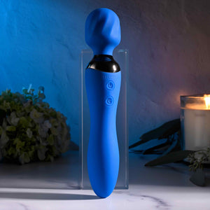 Selopa Blue Belle Silicone Dual-Ended Wand Vibrator Blue