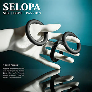 Selopa 3 Ring Circus Silicone Cock Ring Set Cock Rings - Cock & Ball Gear Buy in Singapore LoveisLove U4Ria