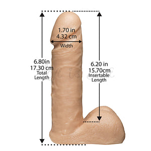 Doc Johnson Vac-U-Lock Ultraskyn Realistic Cock with Ball 6 inch White