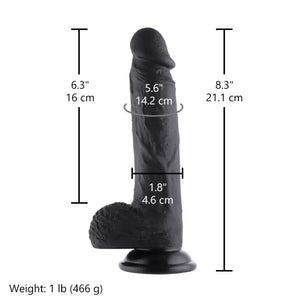 Hismith 8.3" Flexible Lifelike Silicone Black Dildo with Keel for Hismith Sex Machines Dildo - Realistic Dildos Buy Sex Toys in Singapore LoveisLove U4Ria
