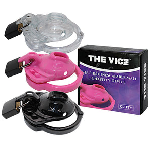 Locked In Lust The Vice Clitty Chastity Device Clear or Pink or black For Him - Chastity Devices Buy in Singapore LoveisLove U4Ria 