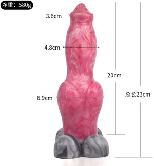 German Shepherd Medium Fantasy Silicone Dildo with Suction Cup 8 Inch
