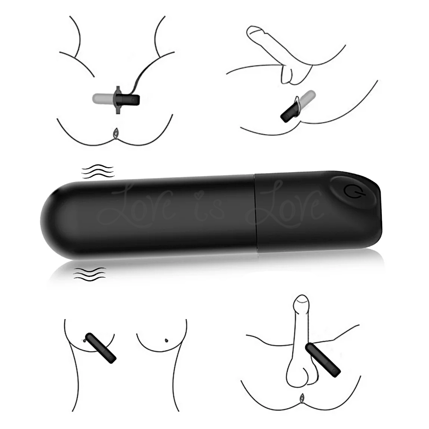 Round Pocket Bullet Vibrator Black Love is Love Round Pocket Bullet Vibrator Black Love is Love
