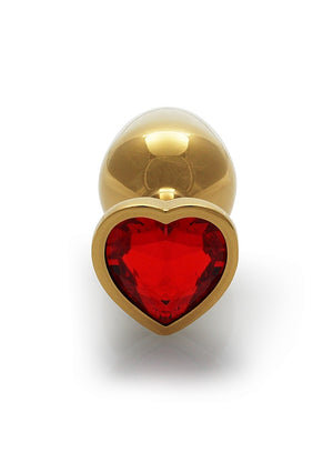 Shots Ouch! Metal Butt Plug Gold/Ruby Red Heart Gem Small Medium Large  Buy in Singapore LoveisLove U4Ria 