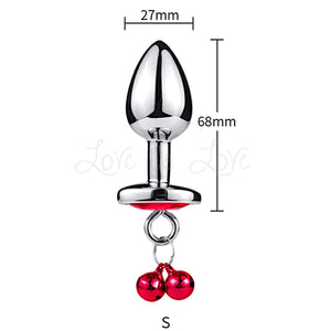 Small Jewelled Metal Anal Plug with Bells Red Anal - Tail & Jewelled Butt Plugs Buy Sex Toys in Singapore LoveisLove U4Ria